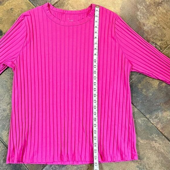 A New Day Pink Long Sleeve Crew Neck Top 2X - Picture 5 of 9